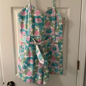 Floral Print Sleeveless Dress with Belt
